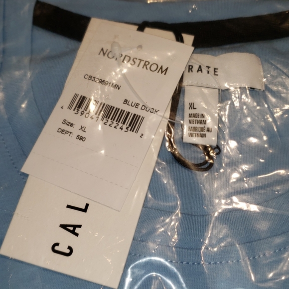 Calibrate Men's TEE Mercerized Cotton Jersey T-SHIRT XL Top NEW Blue LAST ONE! - Picture 12 of 14